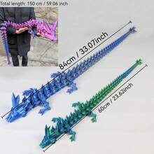 3D Printed Crystal Dragon Toy In 150cm, 84cm, 60cm Sizes, Flexible Joints, Vivid Colors, Perfect Home Office Decor And Creative Gift - Laser Green - View 4