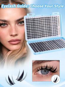384pcs Cartoon Style Individual Eyelash Extension Kit, 12-18mm C Curl, Anime Style Thin Spiky Cluster Lashes, Includes Adhesive, Sealer And Remover, DIY Eyelash Extension Kit For Beginners, Cartoon Style False Eyelash Set, Spiky False Eyelash Extension Kit, Anime Style Individual False Eyelashes, Voluminous And Curly Effect, DIY Home Eyelash Set, Cluster False Eyelash Set, Includes Adhesive, Waterproof Glue And Tweezers - Multicolor - View 5