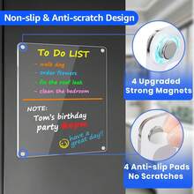 2mm Acrylic Magnetic Dry Erase Board, Transparent Whiteboard For Refrigerator, Memo Board To-Do List/Grocery List Whiteboard Erasable 3D Magnetic Fridge Magnet Message Board - Message Board - View 6
