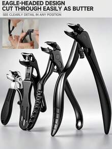 Large Curved Toe Nail Clipper, Thick & Hard Nail Specialized, For Elderly & Pregnant Women, Sharp Stainless Steel Trimming Tool, No Bending Required, Ergonomic Design, Unisex - Multicolor - View 1