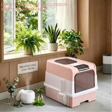 Enclosed Litter Box With Front Entry Top Exit Design, Anti Tracking & Odor Control Covered Litter Pan, Pull-Out Design, Easy Clean Litter Box For Indoor Cats,Cat Stuff,Cat Accesorries,Cat Supplies,Pet Supplies,Kitten Stuff,Halloween - L - View 5