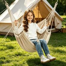 Portable Outdoor Camping Swing Chair - Durable Hammock Style Design Lightweight Sturdy Fabric Suitable For Backyard, Travel, Camping - Black/White/Grey (Pillow Not Included), Camping Chair, Hammock Swing, One Leisure Hanging Chair, Sturdy And Durable Material, Leisure Relaxation Hanging Chair, Easy Installation, Foldable Storage Travel Essential. - Multicolor - View 10