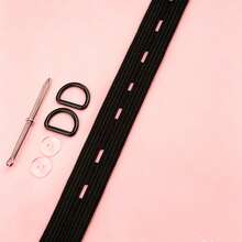 1 Set Adjustable Elastic Waistband Kit, High Stretch Eyelet Elastic Tape With D-Ring Buckles, DIY Maternity Pants Waist Extender Sewing Accessories - Multicolor - View 5