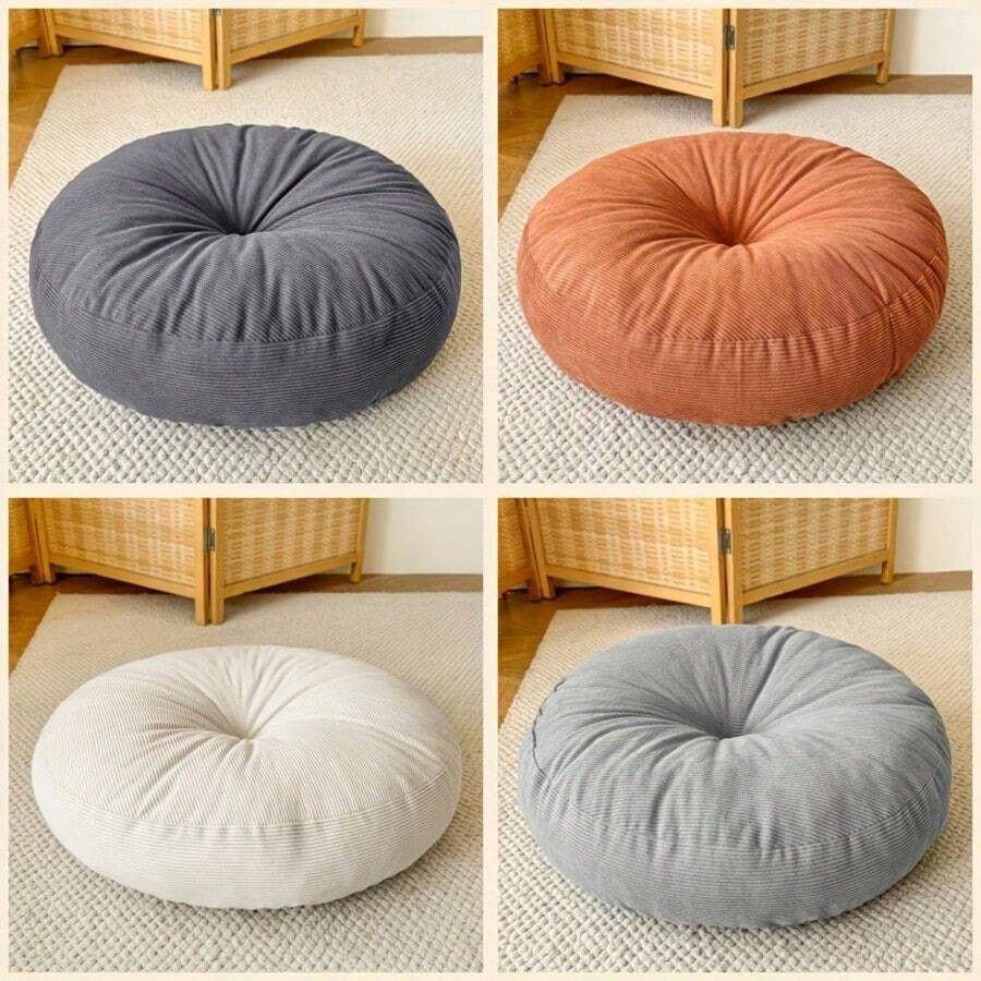 1 pieza Cojín de asiento redondo de 40 cm de grosor - Suave y cómodo, totalmente relleno, adecuado para meditación, yoga, lectura, decoración de estilo bohemio y asientos Zen | Tatami | Regalo de vacaciones |, Zafu, Cojín de bolsa de frijoles, Día de San Valentín, Regalo de cumpleaños - almohadón - Ver 1