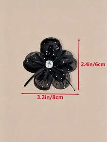4pcs New Spring And Summer Floral Hair Clips, Net Hair Clips, High Ponytail And Bun Fixers, Hair Accessories - Multicolor - View 8