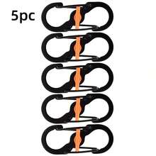 5pcs S-Shaped Mini Keychain Hooks With Lock - Suitable For Camping And Backpack Organization, Secure Key Storage Box, Multi-Function Quick Release Buckle Anti-Detachment Lock Eight-Figure Hook - Lock - View 11