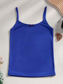CELILIN 1 cái áo hai dây camisole, màu xanh gân sọc, ôm sát định hình, mặc bên trong - Màu xanh lam - Xem 7