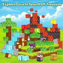 Lava Treasure Themed Magnetic Cube Blocks In 80/100/140/180/280PCS, Scenic Printed Educational Build Toy For Boys & Girls, DIY Assemble To Develop Spatial Creativity, Perfect Holiday Birthday Gift - Multicolor - View 2