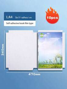 10 Pcs Film Sampul Buku Transparan Self-Adhesive, Desain Pra-Potong Tanpa Potong, Pelindung Buku Teks Tahan Air, Dekorasi Bening Minimalis, Sleeve Ringan Portabel untuk Buku Catatan Siswa & Buku Sekolah A4 16K A5 - A - View 16