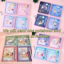 1 Set Patrón Aleatorio (Cuaderno + 1 Bolígrafo de Seis Colores) Cuaderno de Dibujos Animados con Candado, Set Portátil de Bolsillo, 64 Hojas 128 Páginas, Diario de Niña, Esencial para Regreso a Clases, Cuaderno Lindo y Femenino, Pequeño Diario de Estudiante con Candado, Caja de Regalo de Planificador para Niña - Portátiles bloqueados enviados al azar - Ver 1