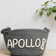 Personalized Braided Rope Pet Toy Storage Basket, Custom Pet Name Gift Basket, Travel Storage Bag, Tote Bag For Pet Lovers, Home Decor Pet Supplies - Multicolor - View 85