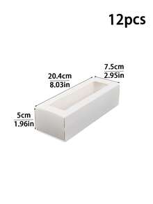 6pcs/12pcs/20pcs Rectangular Window Macaron Box, Donut, Chocolate, Candy Packaging Box For Gift Giving, Pastry Holiday Party, Suitable For Cafe, Home, Restaurant, Gift For Friends - View 17