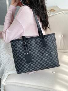 Spring Large Capacity Premium Commuter Tote Bag For Women 2026 New Cute Cherry Print Handbag Shoulder Bag - Black - View 2