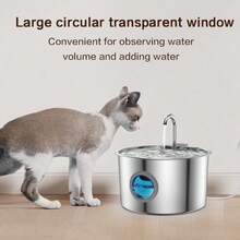 3.2L/108oz 304 Stainless Steel Automatic Pet Water Fountain, Ultra-Quiet Water Pump With Triple Filtration, Suitable For Cats, Kittens And Puppies Indoor Drinking Fountain - 3.2L Cat Water Fountain 6Filter With 6 Filter - View 3