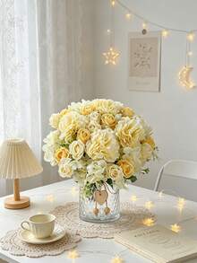 1/3pcs Artificial Carnation Bouquet Suitable For Wedding/Restaurant/Bedroom/Kitchen/Hotel/Office Decoration DIY Flower Wreath Gift Festival/Birthday Decoration Indoor/Outdoor Decoration Valentine's Day Gift - Yellow - View 9