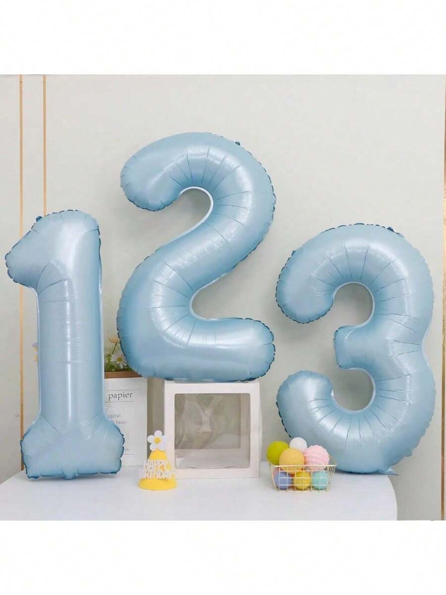 40 Inch Baby Blue Number Foil Balloon Birthday Anniversary Party Decoration Balloon Birthday Party Decor Arrangement - Baby Blue Number - View 1