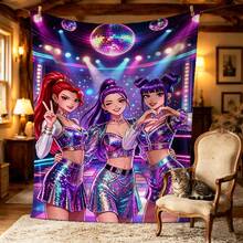 K-Pop Girl Group Disco Party Flannel Blanket, Soft And Comfortable, Sofa / Camping / All Season Use Throw Blanket - Multicolor - View 11