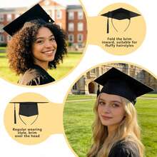 1PC/Graduation Cap Headband For Men & Women, Anti-Slip Soft Elastic Hat Band, Ceremony Anti-Slip, Graduation Gown - Multicolor - View 4
