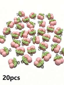 10/20pcs Cute Cherry Resin Charms - Adorable DIY Jewelry Pendants With Metal Jump Rings, Suitable For Earrings, Bracelets - Fruit Theme Handmade Material Accessories, Playful Pendant Design, Exquisite Craftsmanship - Multicolor - View 7