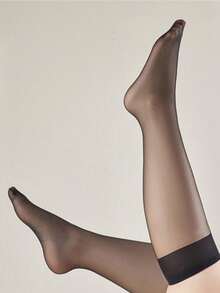 6 pares/paquete de calcetines de tono de piel hasta la rodilla, calcetines ultra finos hasta la rodilla, calcetines de otoño y Halloween, calcetines de Navidad - Multicolor - Ver 9