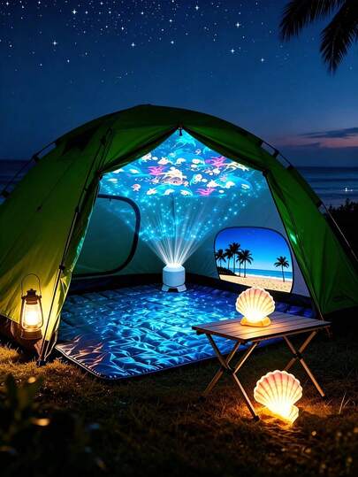 1pc LED Starry Sky Ocean Projection Night Light, Dynamic Projection Lamp, Rechargeable/USB Powered Adjustable Atmosphere Light, Suitable For Living Room And Game Room Decoration, Ocean Theme Projection Lamp, Wall Rotating Decoration, 360° Rotating Dynamic Pattern Light And Shadow Decoration, Lighting, Lamp, Bedroom Lighting, Birthday, Party, Photography Lighting, Stars In The Night Sky, Bulb, Light, Projector, Suitable For Ceiling, House, Room, Birthday, College, Holiday, Living Room, Bedroom, Event,