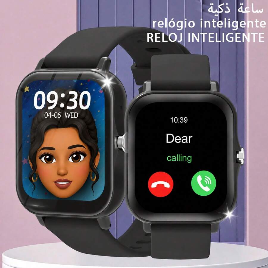 1pc Unisex HD Full Screen Soft Silicone Strap Smart Watch With Wireless Calling, Multi-Sport Modes, Message Notification, Fitness Tracking, Calorie & Distance Tracking, Music Control, Remote Camera, Sports Style, Suitable For World Cup Party