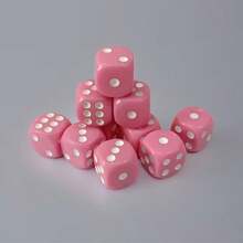 8pcs--14mm Pink Rounded Acrylic Game Dice--Suitable For Party Entertainment, Tabletop Games, Halloween, Christmas Gifts, Birthday Gifts And Player Gifts - View 6