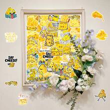 50pcs Cheese Cartoon Delicious Food Cute Expression Decorative Stickers For Message Board, Tablet, Car DIY - 50 Cheese Sheets - View 8