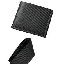 1pc Carbon Fiber Texture Durable Men's Wallet, Ultra-Thin Bifold Design, Business Commute Driving License Card Holder And Wallet In One - Multicolor - View 5