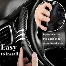 2/3pcs Non-Slip Steering Wheel Cover - Low-Key Matte + Faux Carbon Fiber Pattern + Segmented Embedded Design + No Inner Ring, For Car/MPV/SUV/RV/Pickup/Van - Matte, Carbon Fiber-like Pattern - View 4