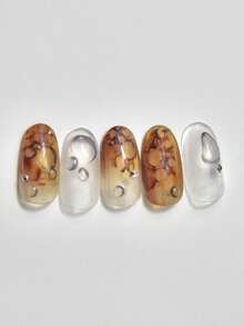 3D水滴美甲貼紙，透明氣泡自黏美甲貼花，自然水潤感美學DIY美甲裝飾，適用於居家沙龍美甲與穿戴式美甲配件，1張 - 無色 - 查看 5