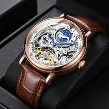 2026 New ONOLA Men Automatic Mechanical Watch 30M Waterproof Business Skeleton Tourbillon Gift Box - one-size - View 17