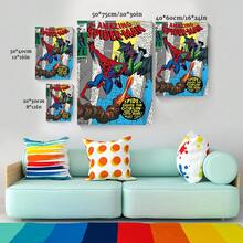 1PCS Classic Cartoon Character Print Canvas Poster,S-Pider-Man Comic Panel Background Poster,Retro Superhero Print Decor,Home Decor Canvas Poster,For Bedroom Living Room Corridor, Wall Art, Wall Decoration, Stretched And Framed Ready To Hang - A - 查看 6