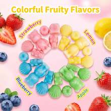 Gummy Glow [Tasting Pack]12Oz+5.36Oz Wax Candy,5 Assorted Fruit Flavors, Multiple Cute Fun Shapes(Bear,Bottle,Animals),Freezable Stress Relief Snack, Ideal For ASMR Lovers, Football Match Game Party Snacks,Sharing Gift. - 2 Packs - View 6