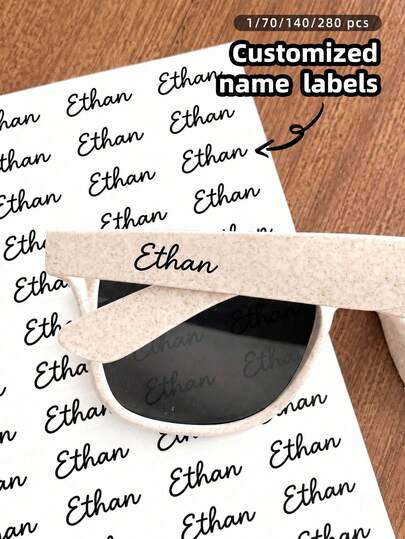 1/70/140/280pcs Customized Personalized Name Labels, Creative Fashion Stickers, Waterproof And Oil-Proof. Perfect For Office Supplies, Desk Accessories, Folder Organization, Storage Bags, Gym Bags And Food Containers, Suitable For Back To School, Parties, Birthdays And Anniversaries