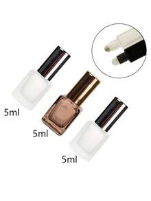 3 Peças/Conjunto Frasco Quadrado Fosco 3ml|5ml|10ml|15ml|20ml Âmbar/Preto Recarregável Perfume Óleo Essencial Loção Dispensador de Bola Rolante de Aço Inoxidável Frasco Portátil Simples Fragrância Óleo Medicinal Rolante de Massagem Frasco Vazio Vidro Transparente Espesso Proteção contra Luz Tampa de Alumínio - Multicolorido - Visão 41