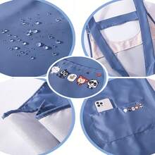 1pc Multifunctional Waterproof & Oil-Proof Apron, Cute Cartoon Print Kitchen Apron With Adjustable Shoulder Straps And Pockets, Breathable Lining Work Apron, Suitable For Cooking, Grilling, Gardening, Coffee Shop - Multicolor - View 5
