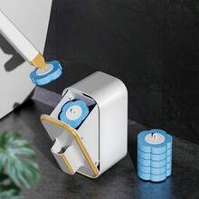 Disposable Toilet Brush With 18 Refill Heads And Holder– Includes Storage Caddy&Toilet Bowl Wand, Wall-Mount Scrubbing Toilet Brush Bathroom Cleaning Kit (Disposable Toilet Brush) - White - View 11