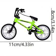 1件迷你逼真自行車模型裝飾品，迷你合金自行車玩具，手指自行車玩具，創意手指騎行單車，完美節日禮物 - 彩色 - 查看 5