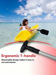21'' - 42'' Telescopic Emergency Boat Paddle, Aluminum Alloy Shaft, Lightweight, Adjustable Length, Canoe Kayak Paddle - Multicolor - View 3