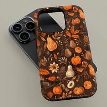 Autumn Pumpkin Pattern Phone Case For IPhone 17 16 15 14 13 12 11 Pro Max, Autumn Protective Cover For Samsung Galaxy S21 S22 S23 S24 S25 Plus Ultra Case - 紅黑色 - 查看 5