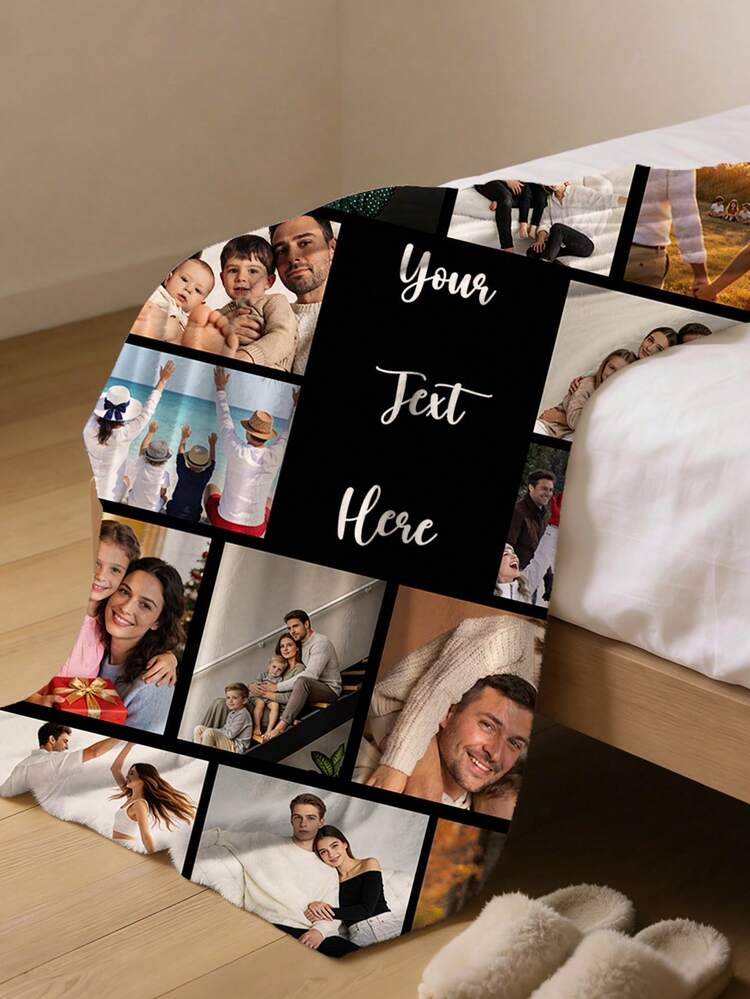 1pc Personalized Name Blanket Christmas Gift, Personalized Christmas Bedding Blanket Suitable For Bed/Sofa, Friend Gift, Family Gift, Birthday Gift, Gift For Friend, Gift For Her, Gift For Girlfriend, Gift For Mom/Dad - Style 5 - View 4