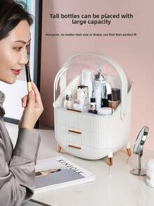 Dust-Proof Cosmetic Storage Box, High-End Transparent Acrylic Desktop Vanity Skincare Organizer - Multicolor - View 7