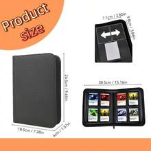 Premium Card Storage Album, With 50 Removable Transparent Insert Pages And 4 Double-Sided Pockets, Total 400 Pockets, Suitable For Baseball/Football Cards, Game Cards, Sports Cards And All Standard Size Trading Cards, Perfect For Birthday, Easter, Thanksgiving, Back To School Gifts And School Supplies - Black - View 4