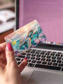 1pc Colorful Sea Turtle Credit Card Cover Sticker Protective Card Sleeve, Colorful Ocean PVC Material Anti-Fingerprint Durable Scratch-Resistant Wear-Resistant Skin, Party Birthday Gift, Suitable For Men And Women, Small Chip Cards, Bank Cards, Credit Cards, Transportation Cards, Key Cards, Student Campus Cards Personalized DIY, Privacy Protection - Multicolor - View 9
