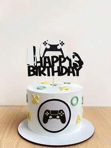 1 pieza Adorno para pastel de cumpleaños de videojuegos, decoración de pastel de videojuegos para fiesta de cumpleaños con temática de videojuegos - Ver 3