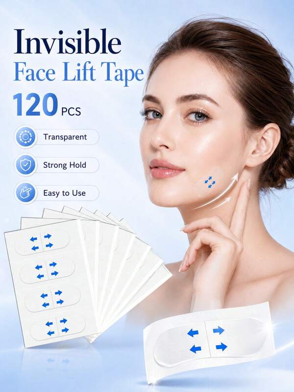 120pcs Invisible Seamless Face Lift Patches, Instant Lifting Stickers For Sagging Skin, Concealing Makeup, Suitable For Double Chin And Neck, Face Sculpting - Alcohol-Free, Suitable For All Skin Types, Unisex