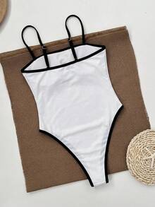Polovedo Official, 2026 Summer New Style, European And American Casual Vacation Style, Strapless White Women's One-Piece Swimsuit, Suitable For Beach Vacation, Party, Date - White - View 6