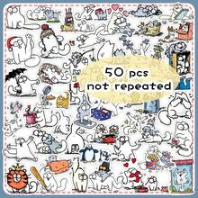 50pcs Cute & Funny Simon's Cat Animation Cartoon Decorative Notebook Stickers - Simon's Cat-1965X - View 11