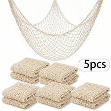 Party Fish Net Decoration - 100 * 200 Cm Fishing Net Decorative Net For Wall Photo Hanging Nautical Fishing Net Tablecloth Decoration Ocean Theme Birthday Party Rope Net - Beige - View 13